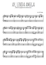 Téléchargez l'arrangement pour piano de la partition de espagne-ay-linda-amiga en PDF